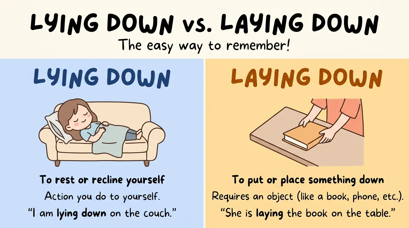 Laying Down vs Lying